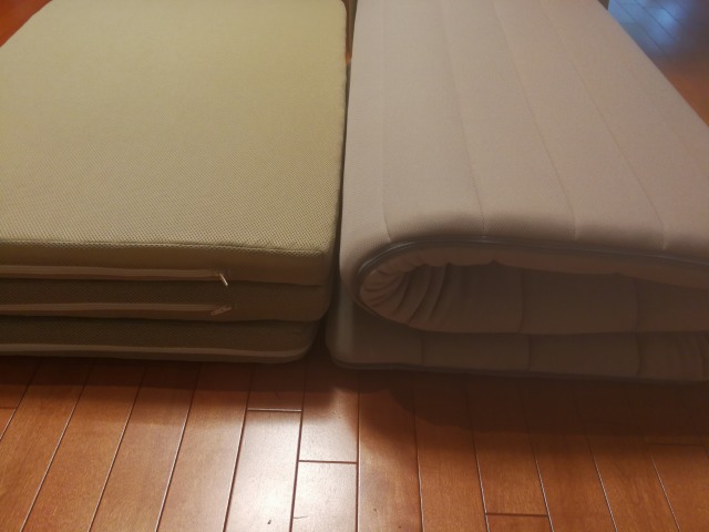 左がブレスエアと右がエアーウィーヴ。