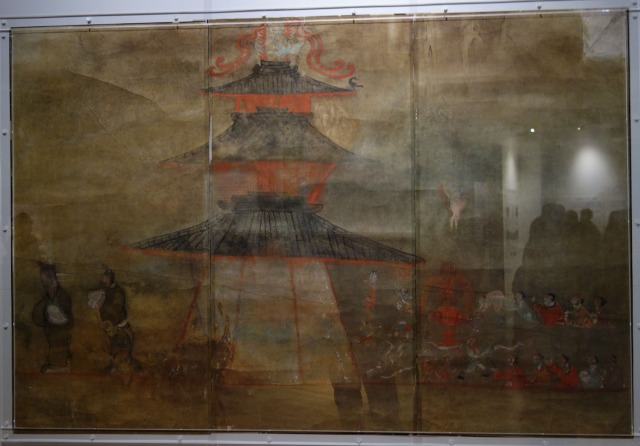 北園1号墓壁画模写 楼閣図　